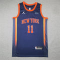 Jalen Brunson#11 New York Knicks Navy Blue City Edition Swingman Embroidered Jersey