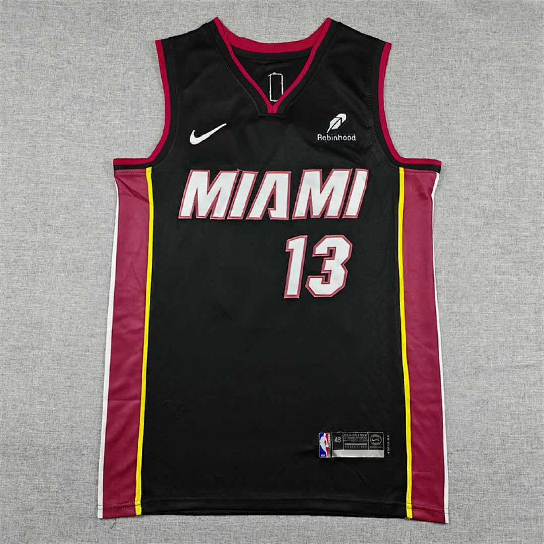 Bam Adebayo# 13 Miami Heat Black City Edition Swingman Embroidered Jersey