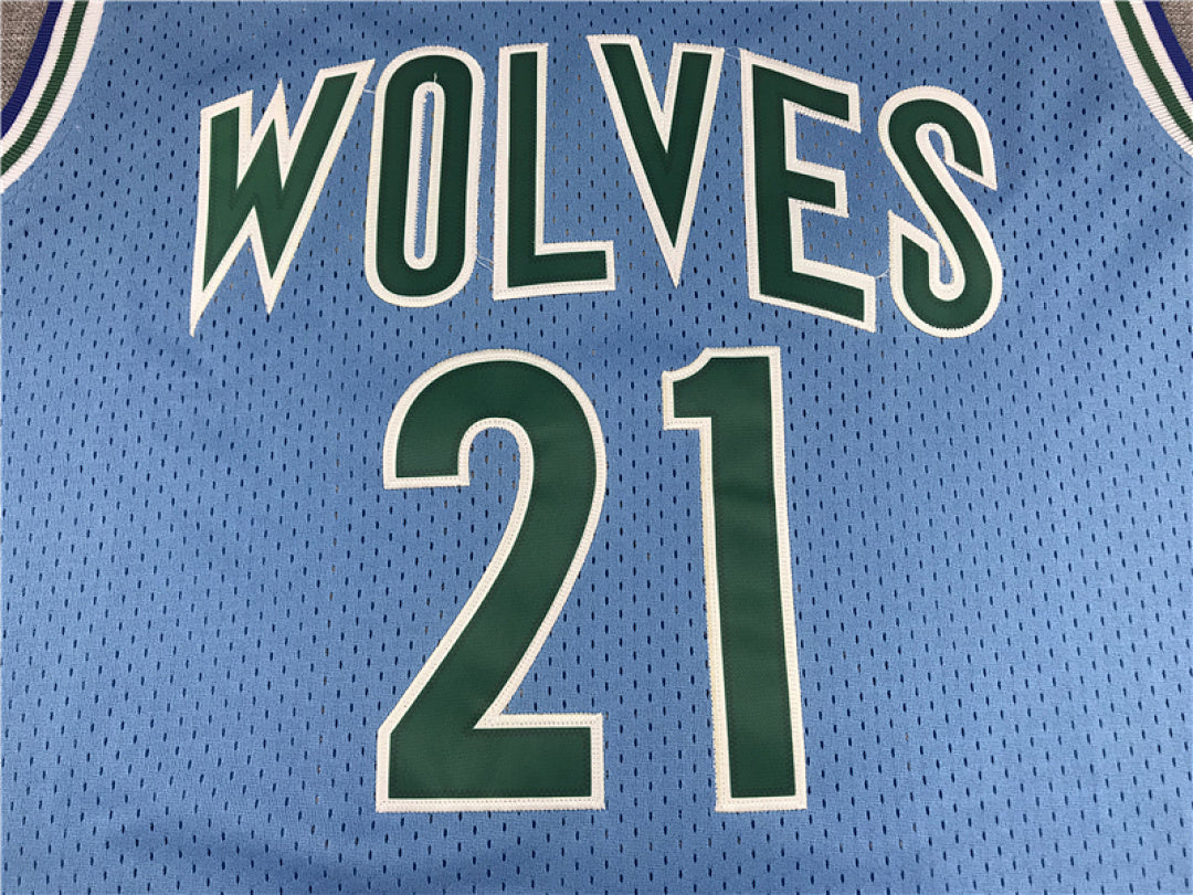 Kevin Garnett #21 Minnesota Timberwolves  1995-96 Throwback Embroidered Jersey
