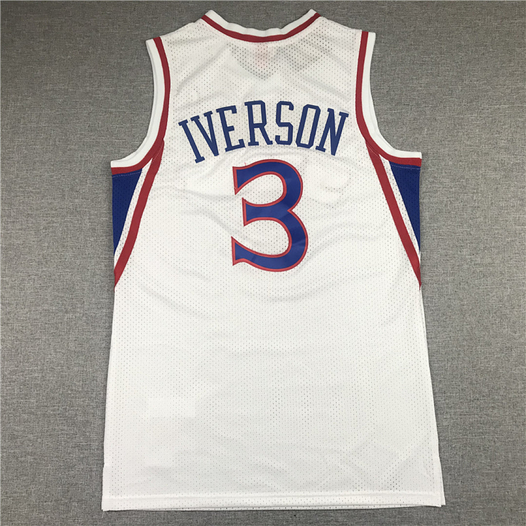 Allen Iverson #3 Philadelphia 76ers 1996-97 Throwback  Embroidered Jersey