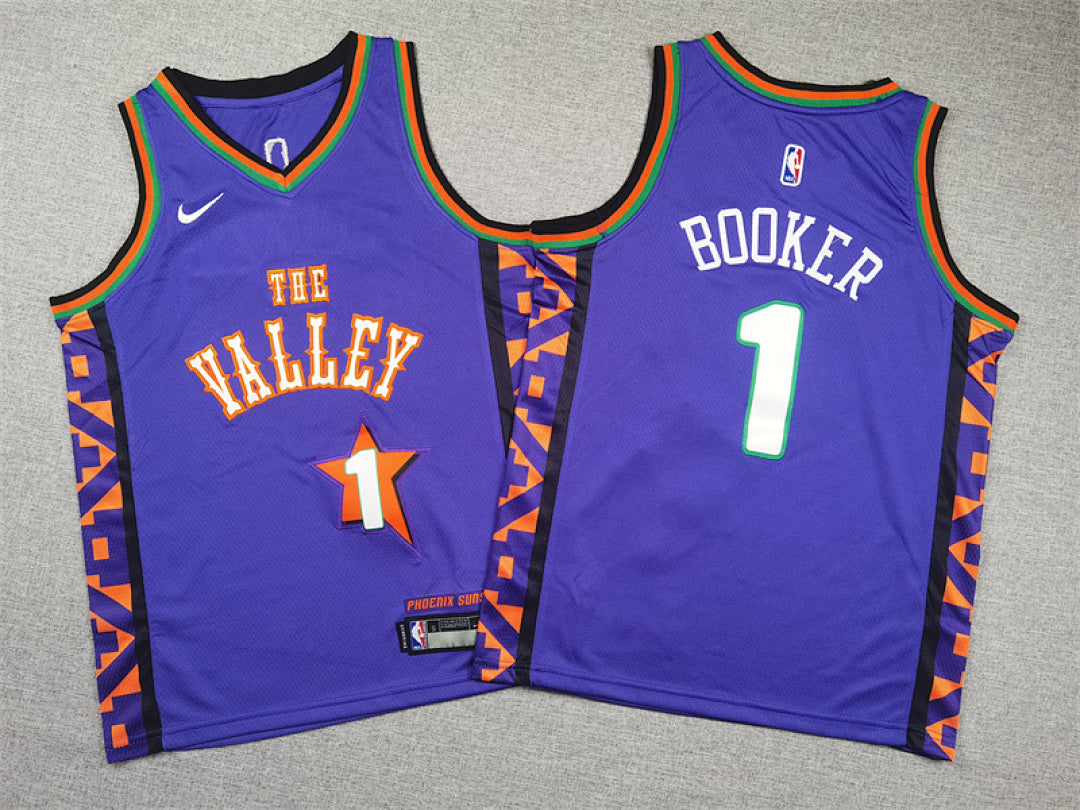 Youth Devin Booker Phoenix Suns #1 City Edition Swingman Embroidered Jersey
