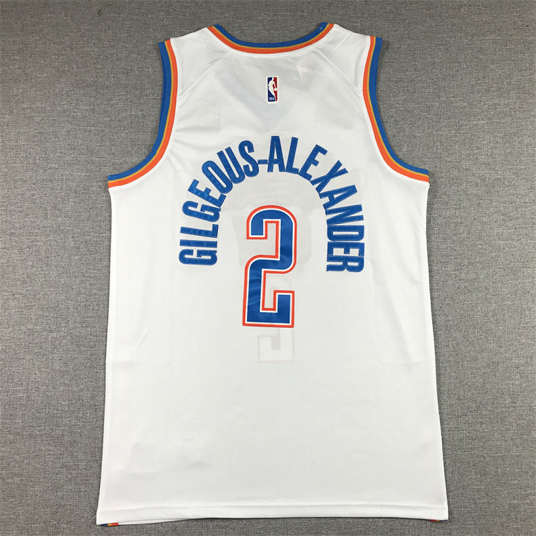 Shai Gilgeous-Alexander#2 Oklahoma City Thunder White City Edition Swingman Embroidered Jersey