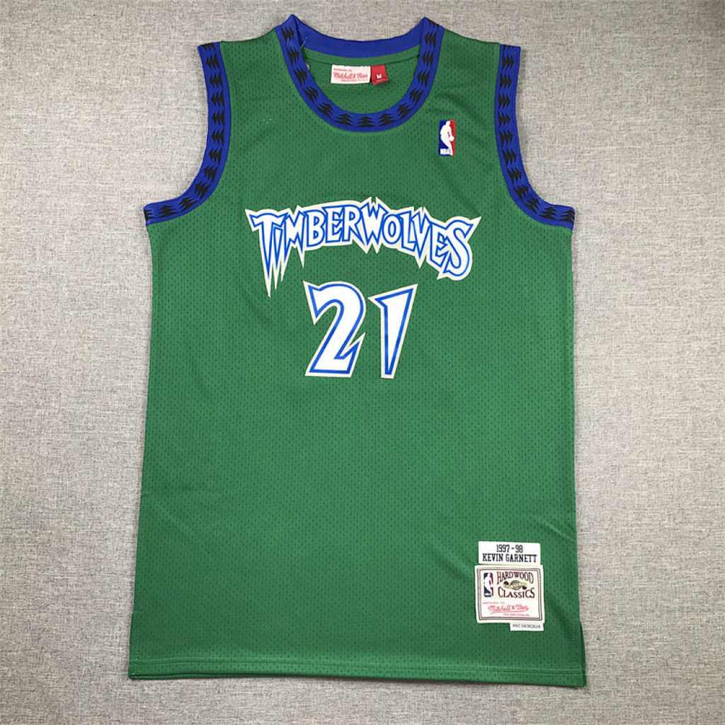 Kevin Garnett #21 Minnesota Timberwolves  1997-98 Throwback Embroidered Jersey