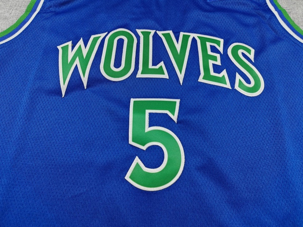 Minnesota Timberwolves Anthony Edwards #5 Blue Jersey – Embroidered