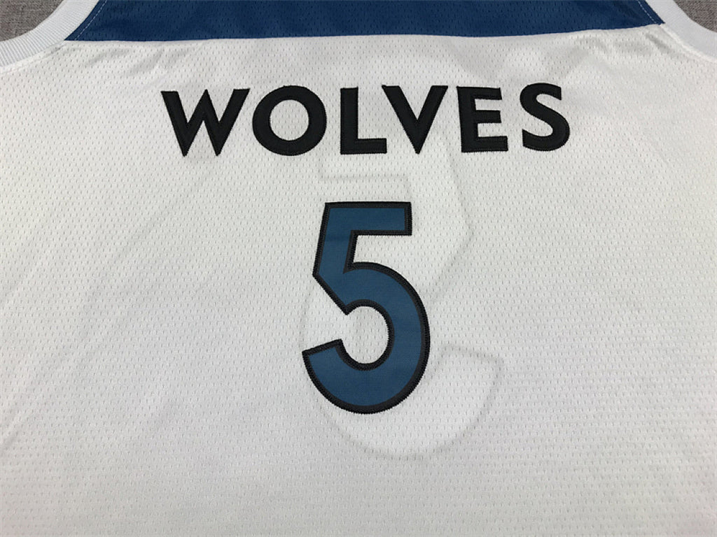 Anthony Edwards #5 Minnesota Timberwolves White City Edition Swingman Embroidered Jersey