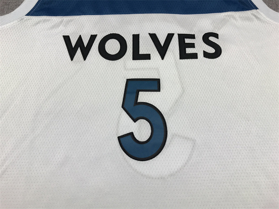Anthony Edwards #5 Minnesota Timberwolves White City Edition Swingman Embroidered Jersey