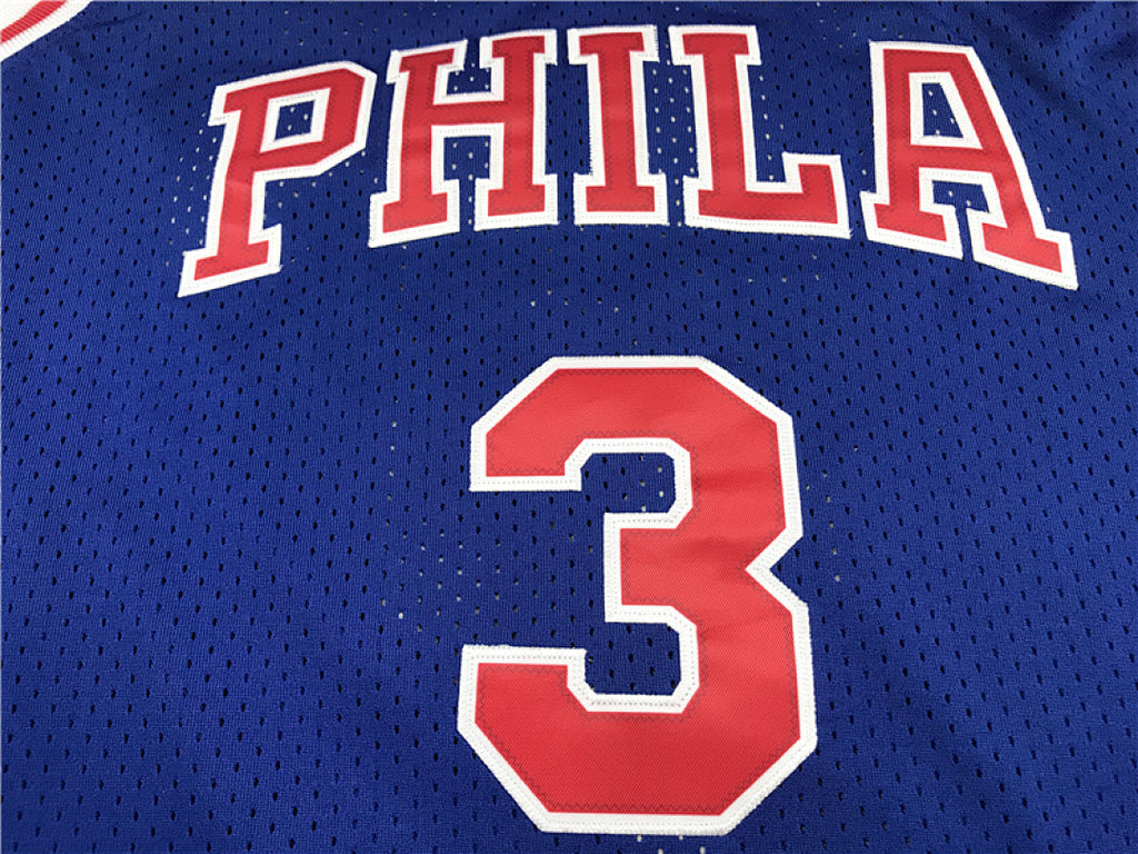 Allen Ezail Iverson #3 Philadelphia 76ers 10th Anniversary Edition  Embroidered Jersey
