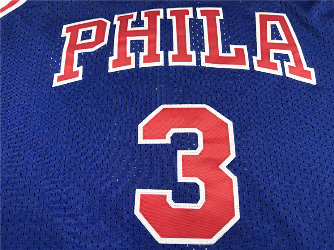 Allen Ezail Iverson #3 Philadelphia 76ers 10th Anniversary Edition  Embroidered Jersey