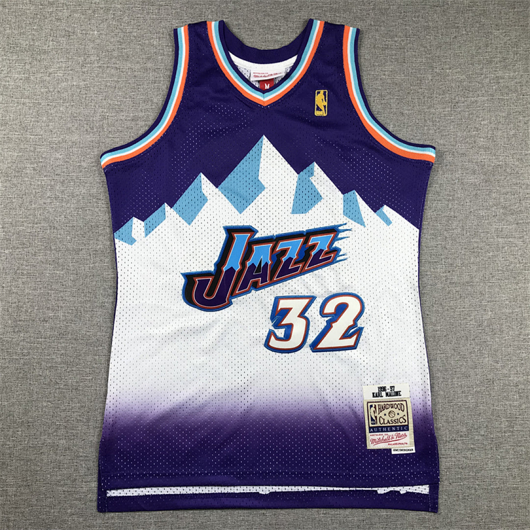 Youth Karl Malone Utah Jazz #32 1996-97 Throwback Embroidered Jersey