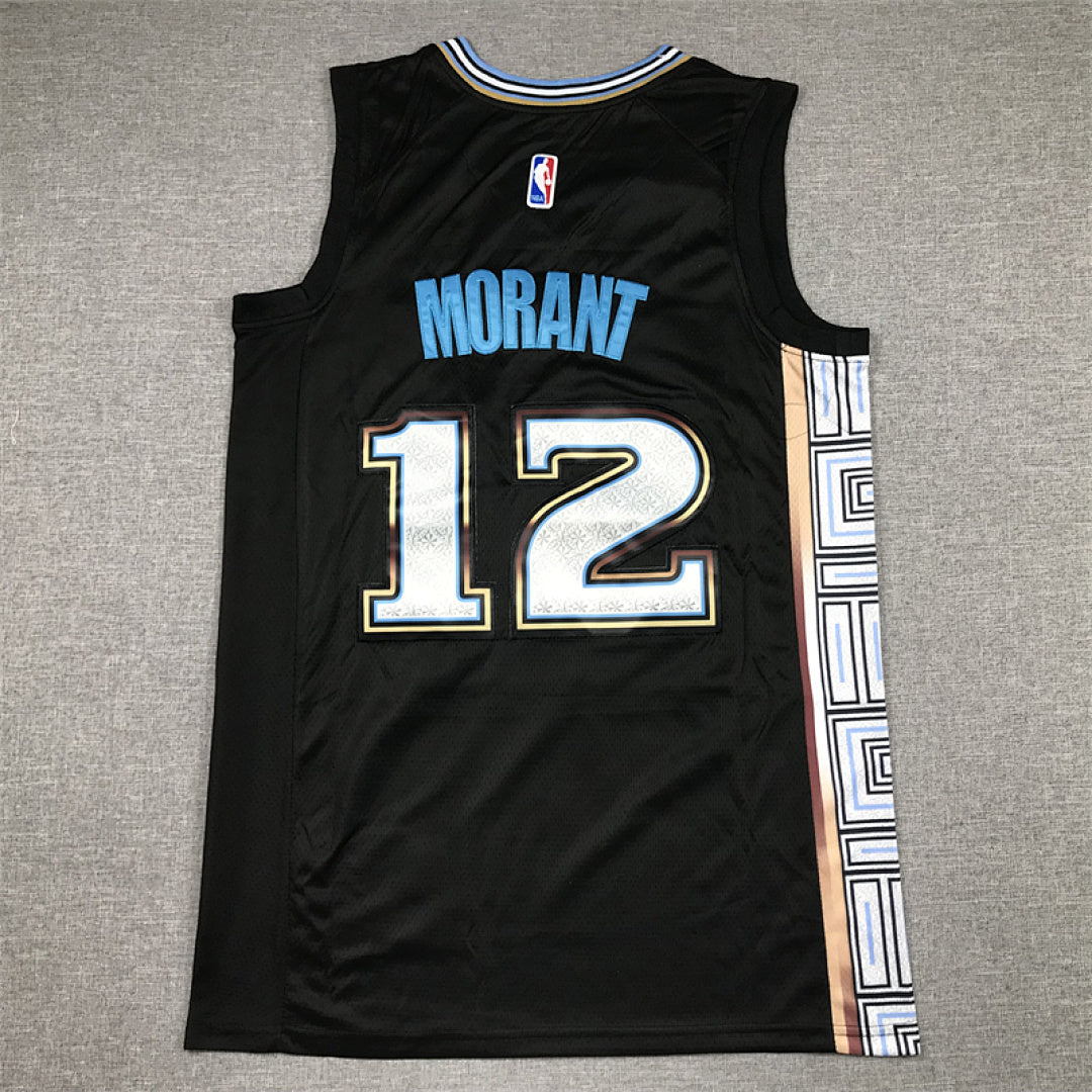 Ja Morant# 12 Memphis Grizzlies 2023 Black City Edition Swingman Embroidered Jersey