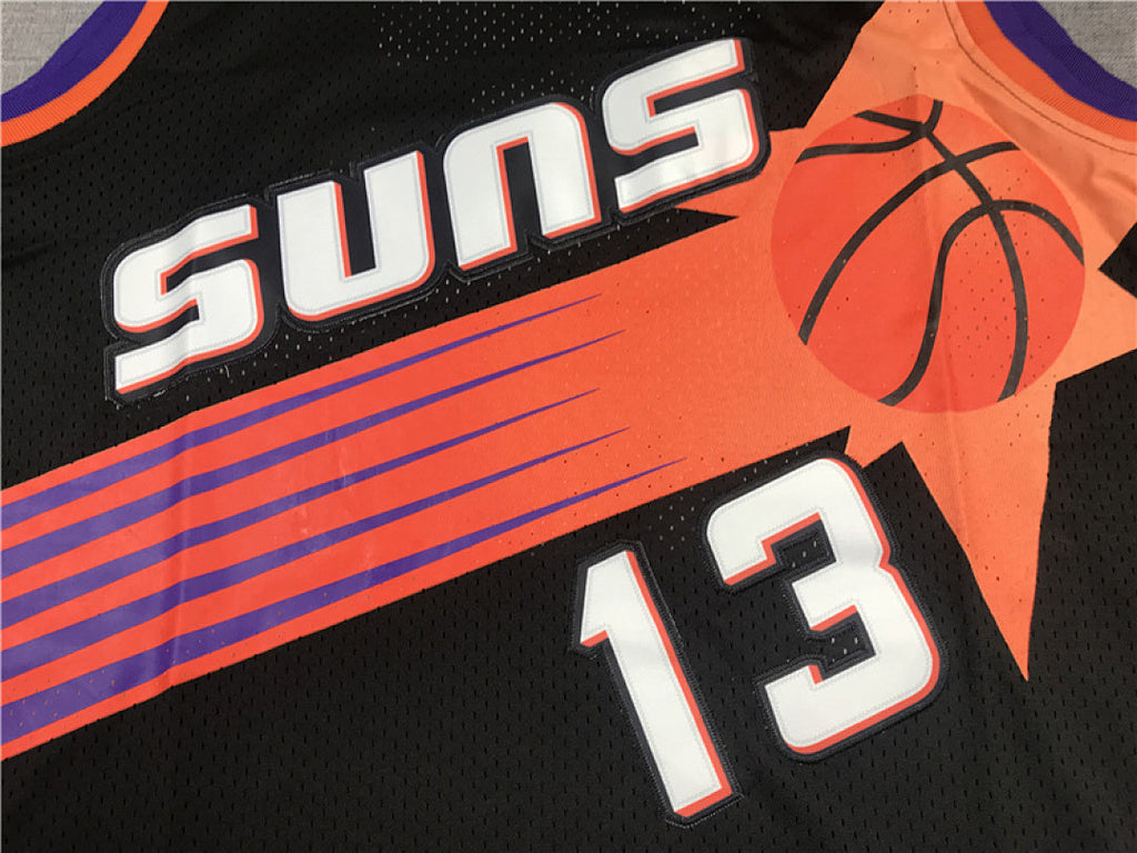Steve Nash #13 Phoenix Suns 1996-97 Black Throwback Embroidered Jersey