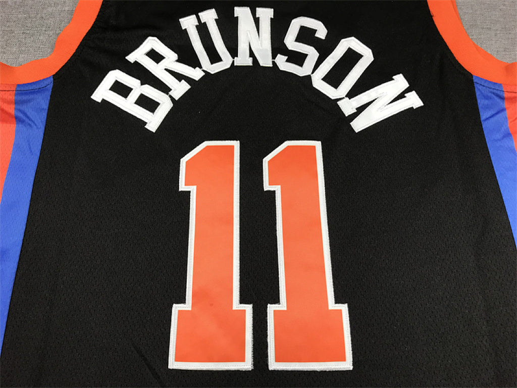 Jalen Brunson#11 New York Knicks Black City Edition Swingman Embroidered Jersey