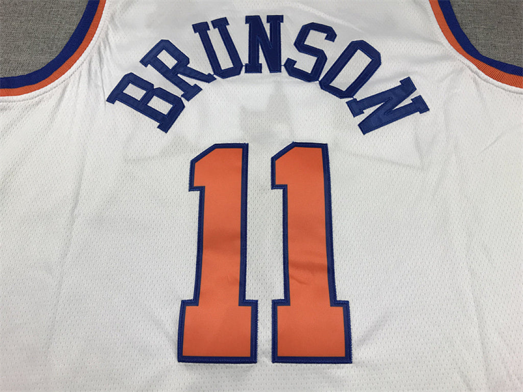Jalen Brunson#11 New York Knicks White City Edition Swingman Embroidered Jersey