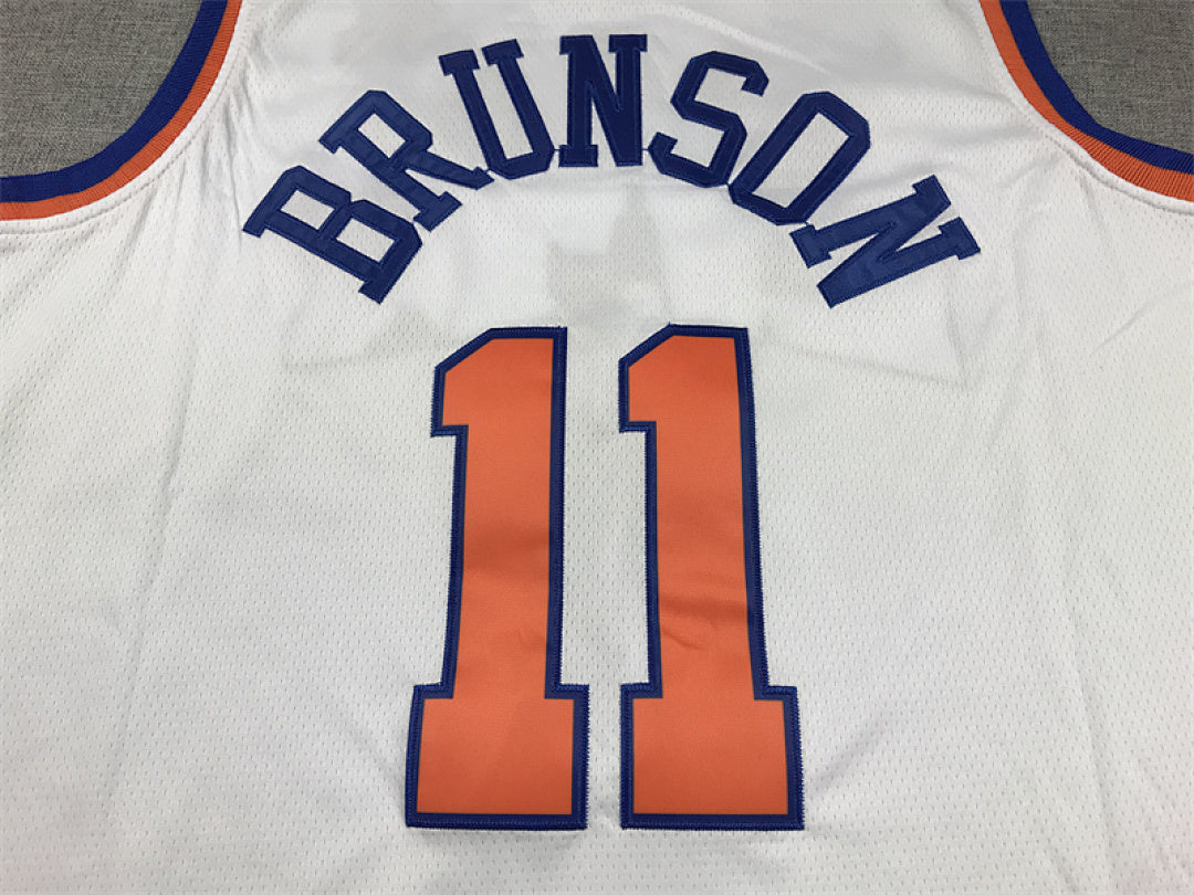 Jalen Brunson#11 New York Knicks White City Edition Swingman Embroidered Jersey