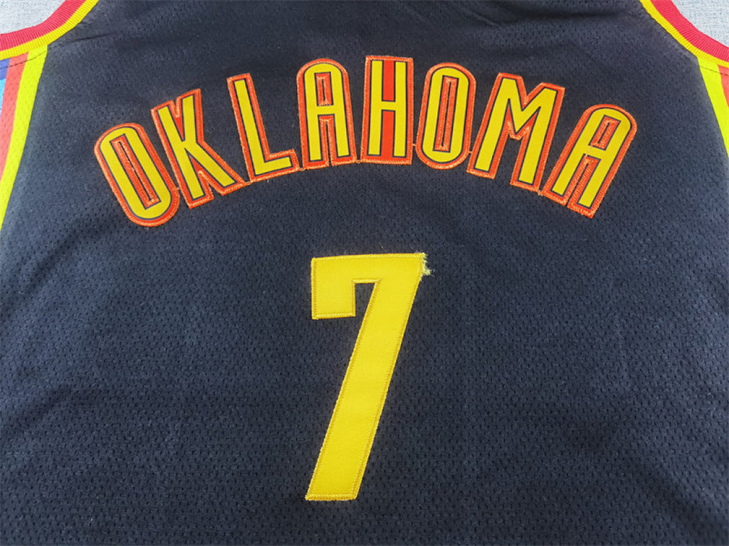 Chet Holmgren#7 Oklahoma City Thunder 2025 Black City Edition Swingman Embroidered Jersey