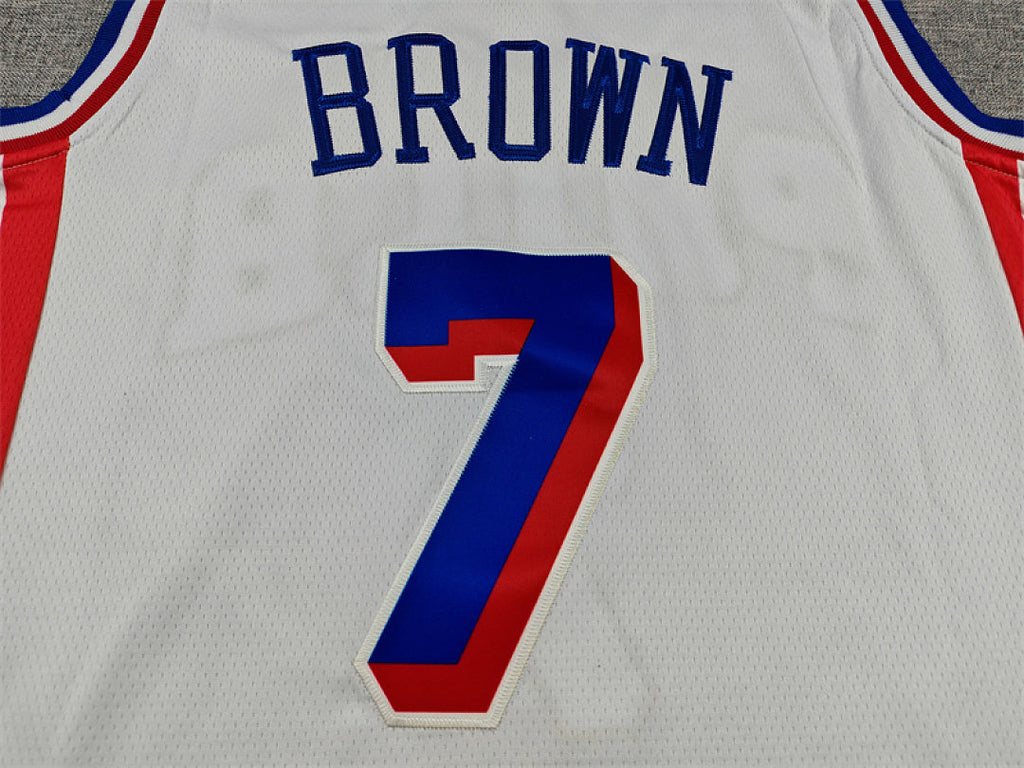 Philadelphia 76ers Jaylen Brown #7 White Jersey – Embroidered