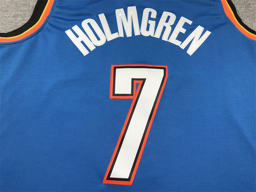 Chet Holmgren#7 Oklahoma City Thunder City Edition Swingman Embroidered Jersey