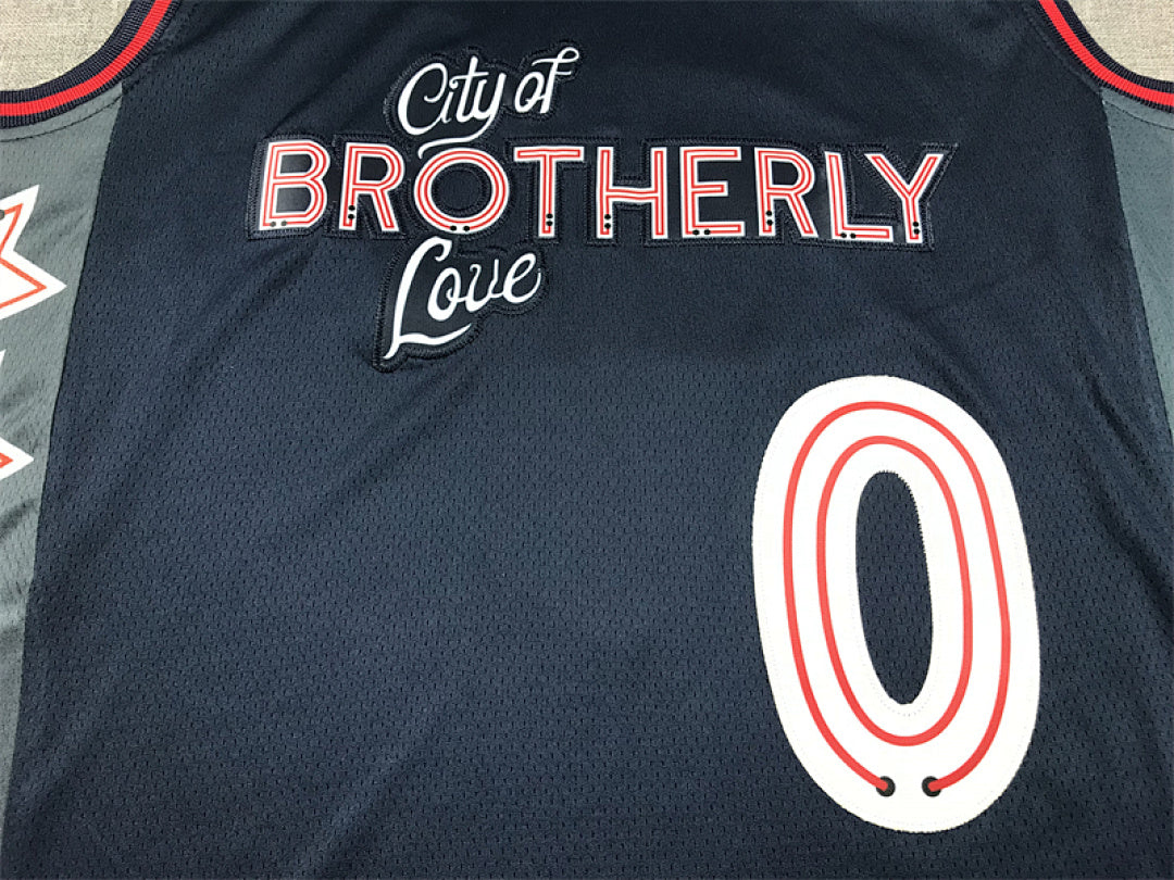 Tyrese Kendrid Maxey #0 Philadelphia 76ers 2024 Navy Blue City Edition Swingman Embroidered Jersey