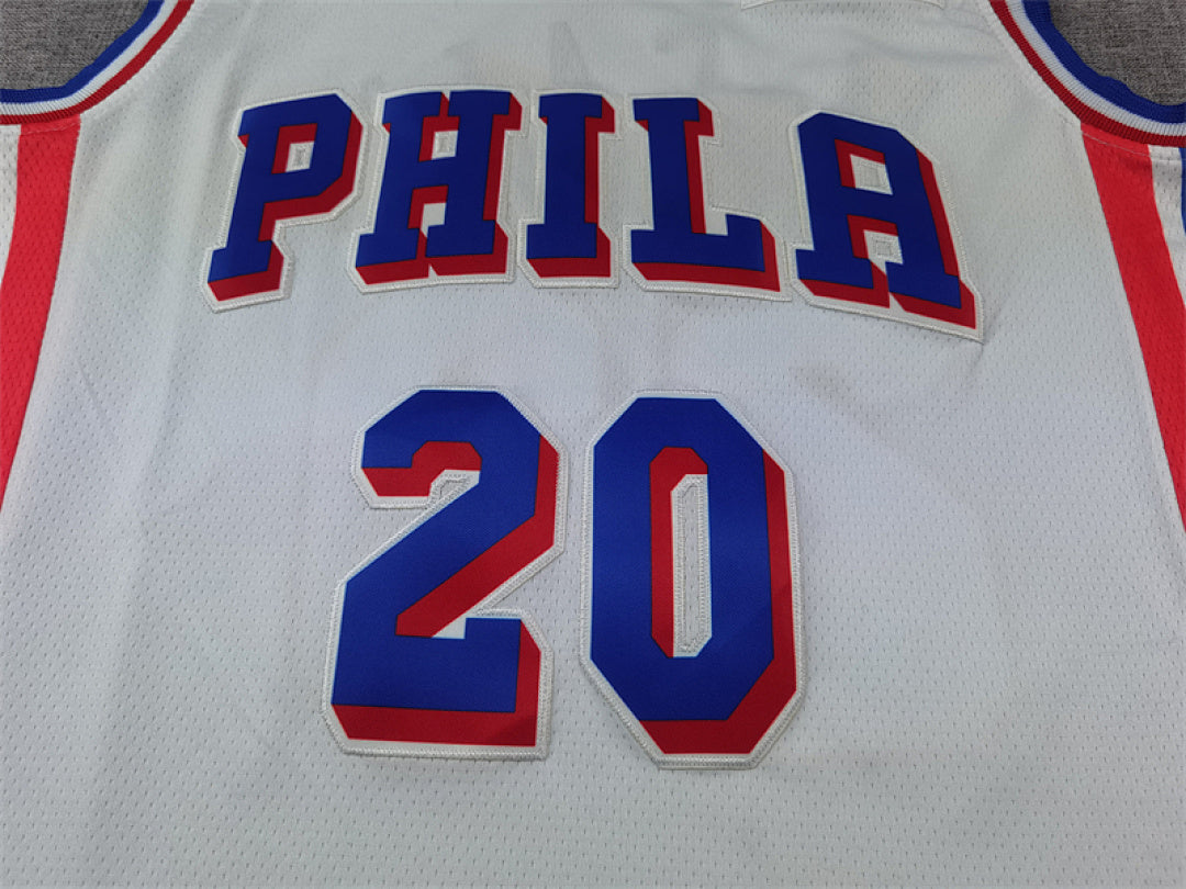 Jared McCain #20 Philadelphia 76ers White City Edition Swingman Embroidered Jersey