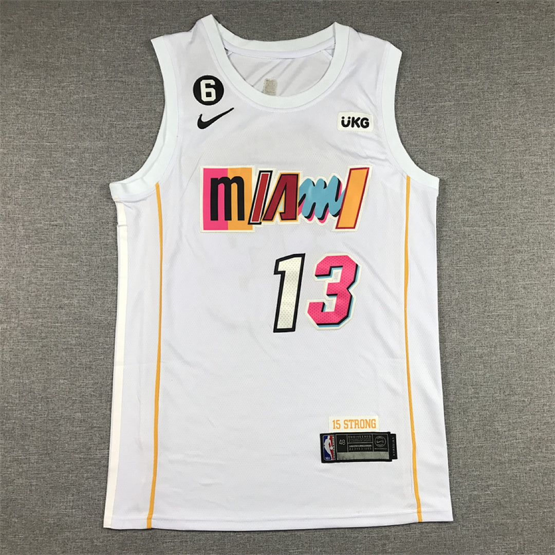 Bam Adebayo# 13 Miami Heat 2023 White City Edition Swingman Embroidered Jersey