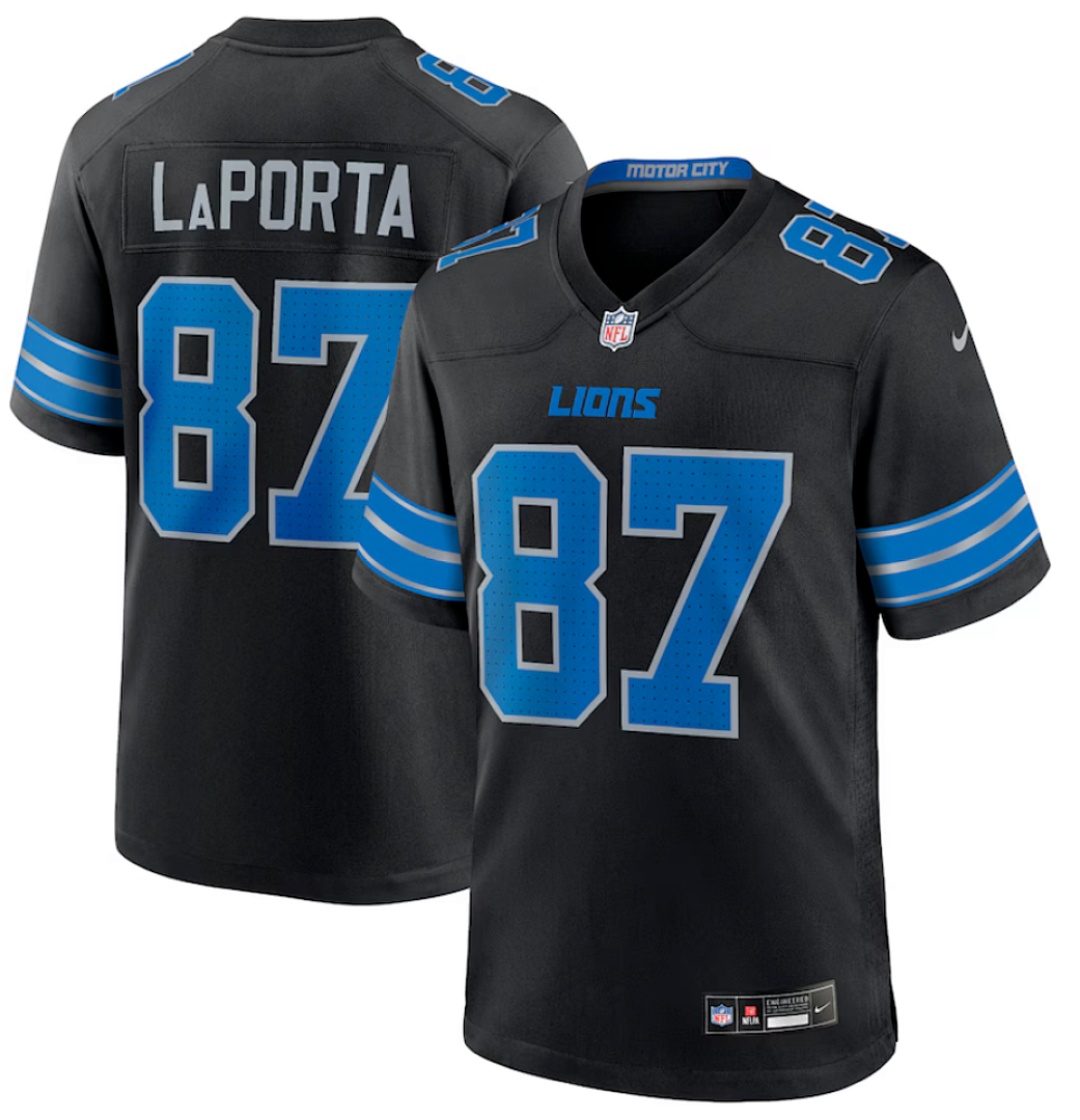 Sam LaPorta #87 Detroit Lions black Jersey