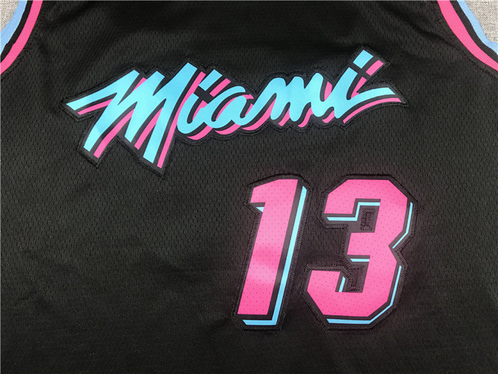 Bam Adebayo# 13 Miami Heat Black City Edition Swingman Embroidered Jersey