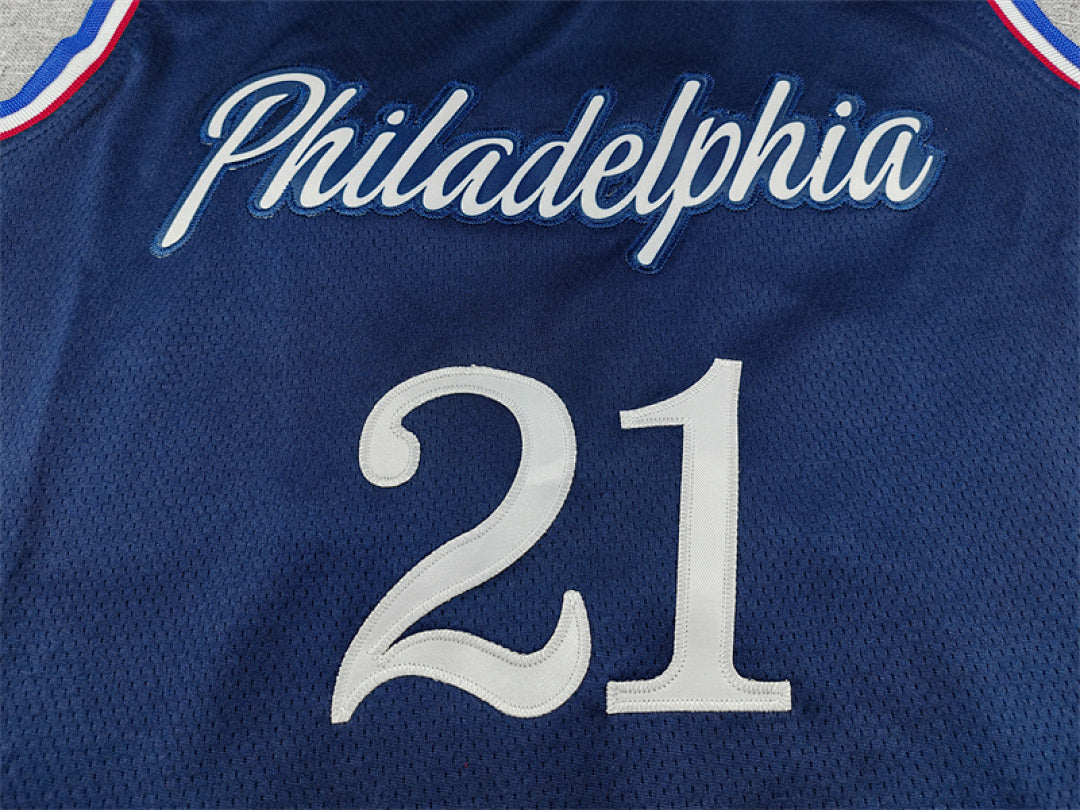Joel Hans Embiid #21 Philadelphia 76ers Navy Blue  City Edition Swingman Embroidered Jersey