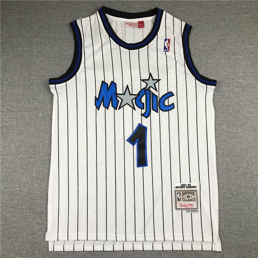 Anfernee Hardaway#1 Orlando Magic 1993-94 Hardaway White Edition  Embroidered Jersey