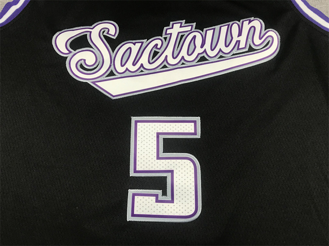 De'Aaron Fox #5 Sacramento Kings Black City Edition Swingman Embroidered Jersey