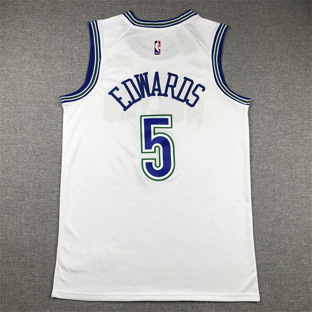 Anthony Edwards #5 Minnesota Timberwolves White City Edition Swingman Embroidered Jersey