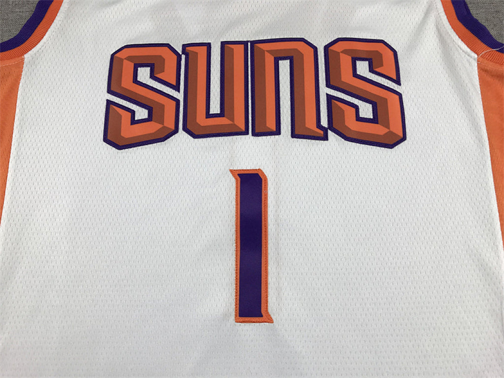 Devin Booker #1 Phoenix Suns White City Edition Swingman Embroidered Jersey