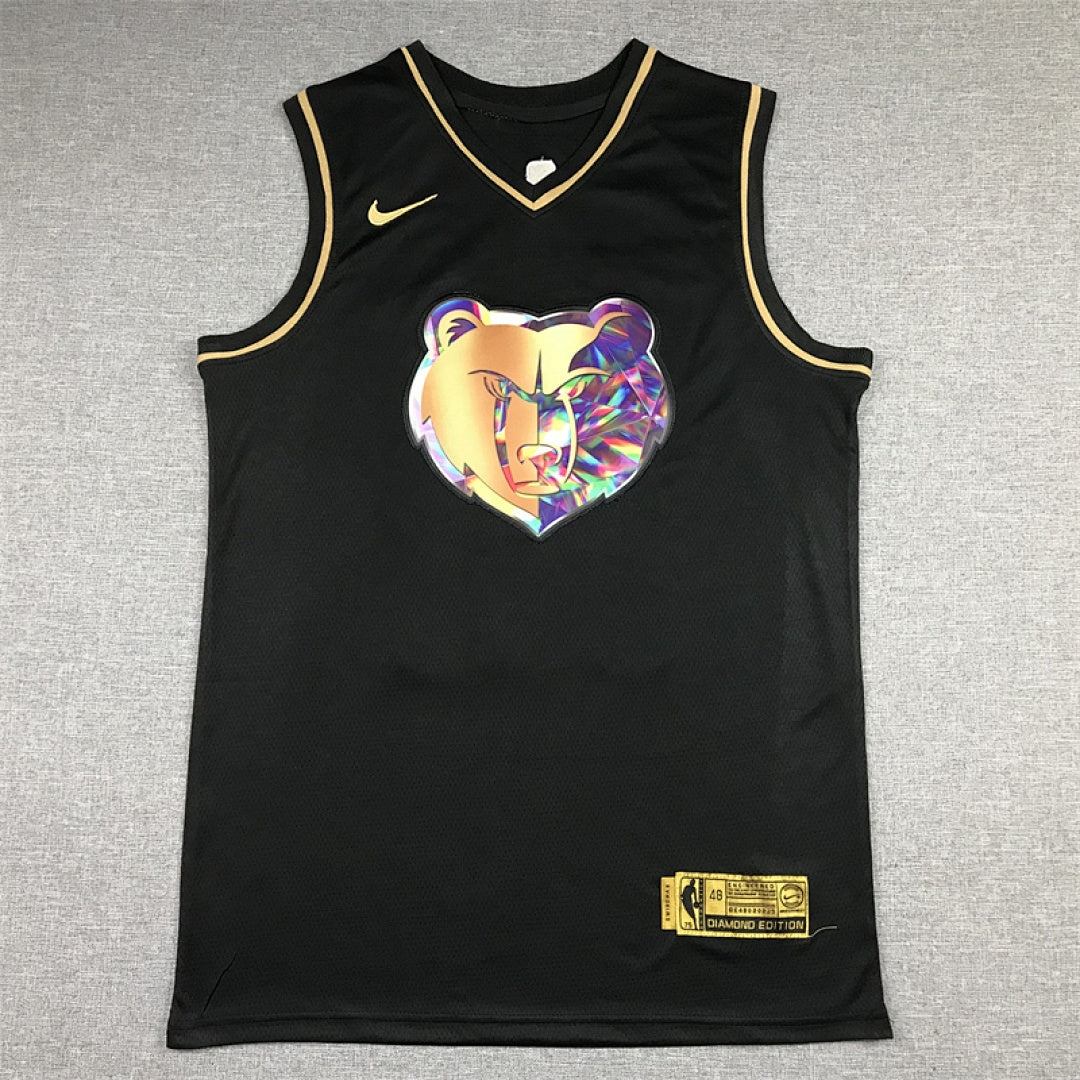 Ja Morant# 12 Memphis Grizzlies Black & Gold City Edition Swingman Embroidered Jersey