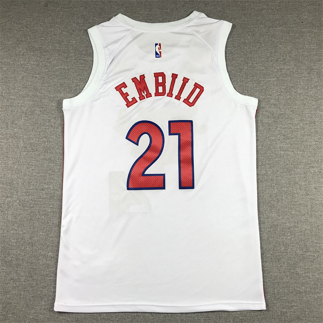 Joel Hans Embiid #21 Philadelphia 76ers 2023 White City Edition Swingman Embroidered Jersey