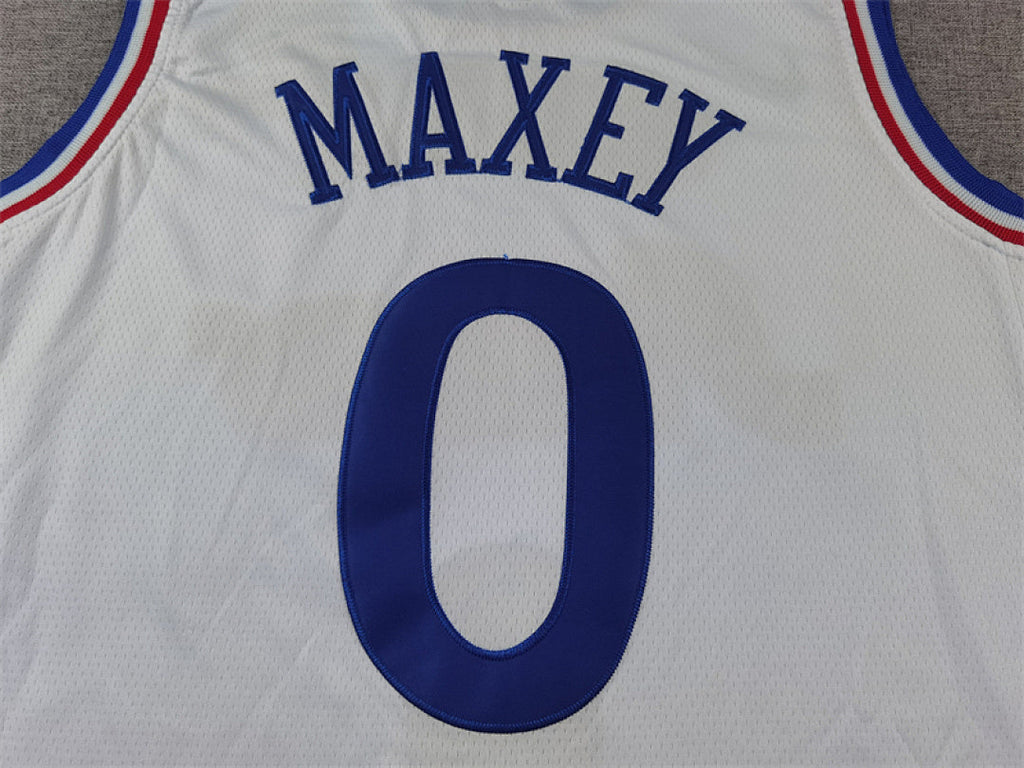 Tyrese Kendrid Maxey#0 Philadelphia 76ers White City Edition Swingman Embroidered Jersey