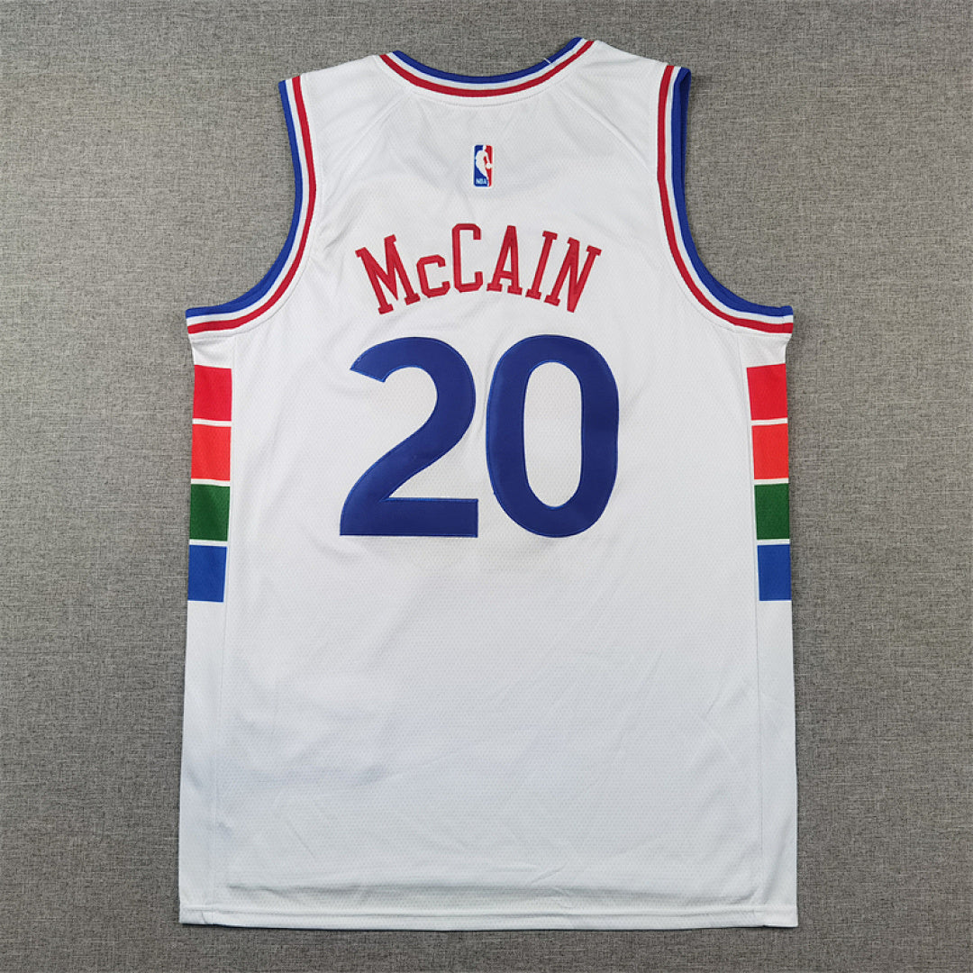 Jared Dane McCain #20 Philadelphia 76ers White City Edition Swingman Embroidered Jersey