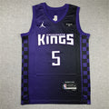 De'Aaron Fox #5 Sacramento Kings Black City Edition Swingman Embroidered Jersey