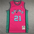 Tim Duncan #21 San Antonio Spurs 1998-99 Pink Throwback Embroidered Jersey  [Pre-Order]