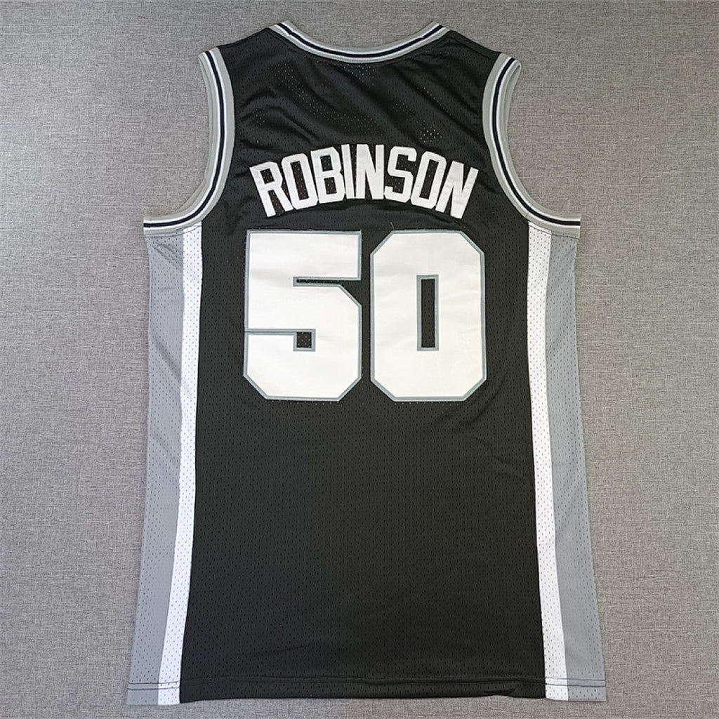 David Robinson #50 San Antonio Spurs 1998-99 Black Throwback Embroidered Jersey