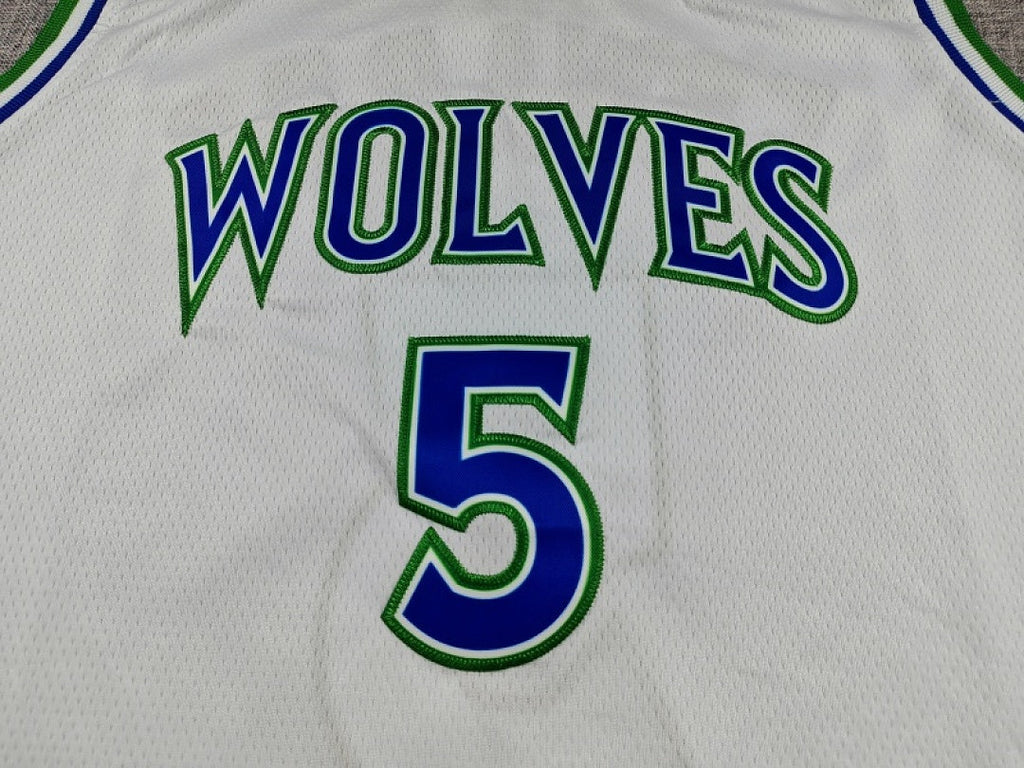 Minnesota Timberwolves Anthony Edwards #5 White Jersey – Embroidered