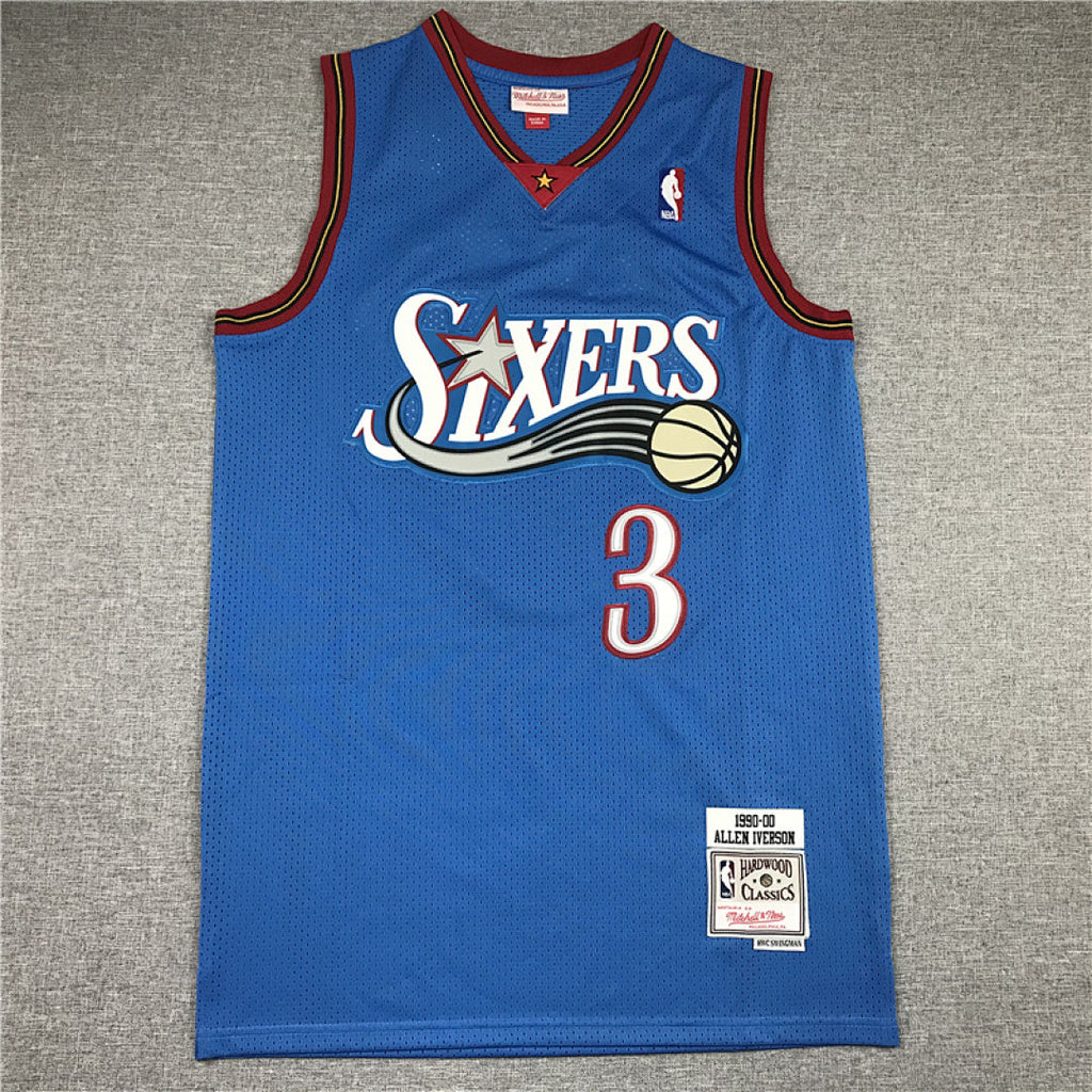 Allen Iverson #3 Philadelphia 76ers 1990-00 Throwback  Embroidered Jersey
