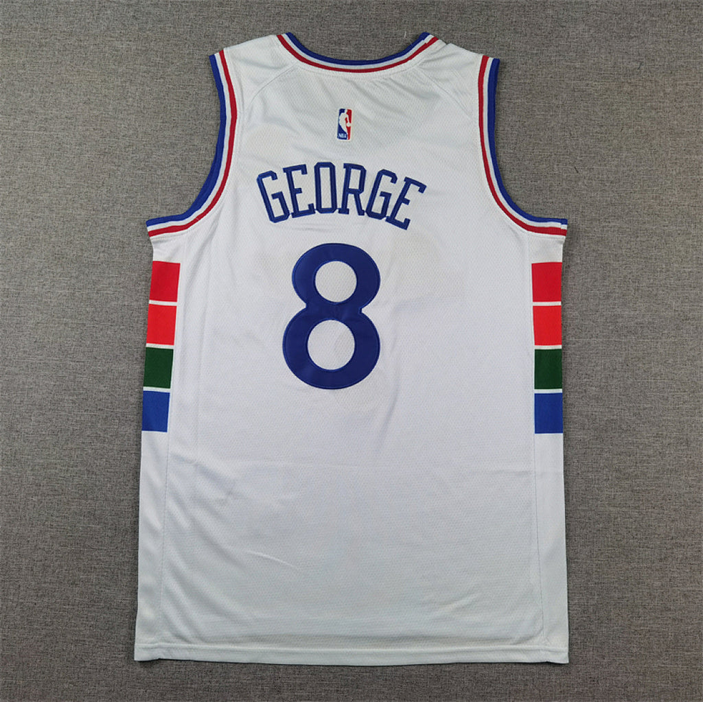 Paul George #8 Philadelphia 76ers White City Edition Swingman Embroidered Jersey