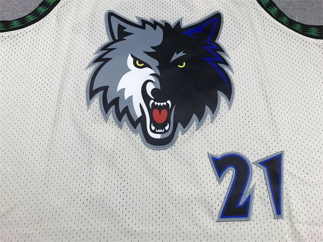 Kevin Garnett #21 Minnesota Timberwolves  Retro Throwback Embroidered Jersey
