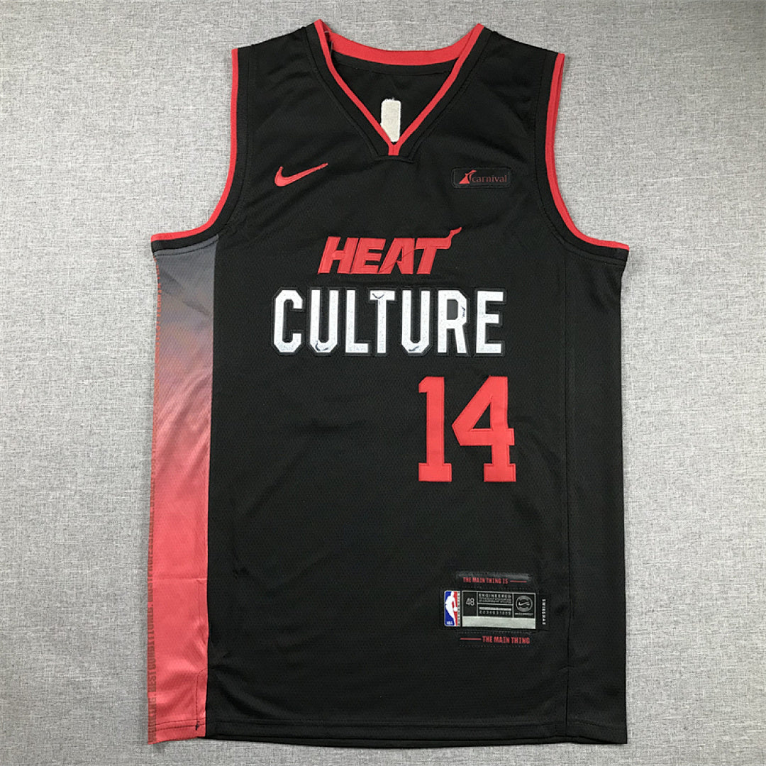 Tyler Herro# 14 Miami Heat 2024 Black City Edition Swingman Embroidered Jersey