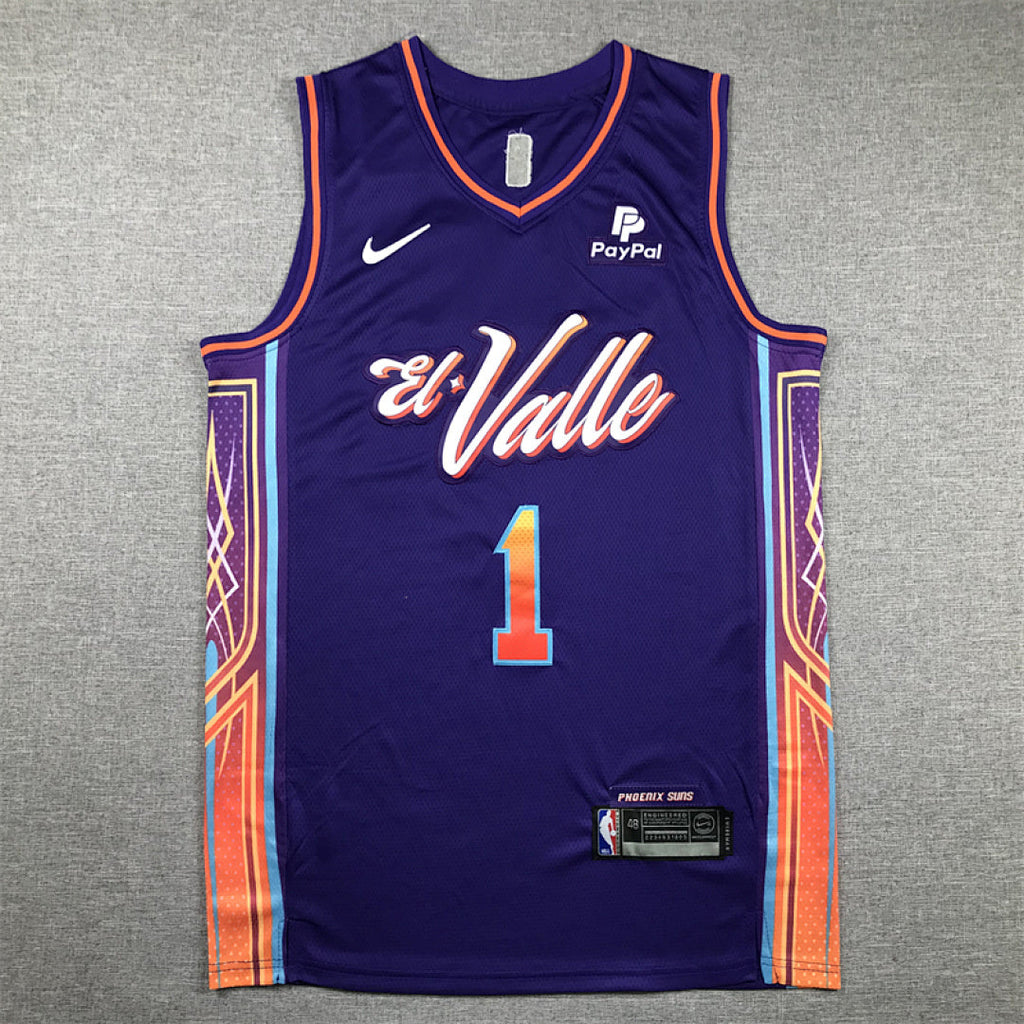 Devin Booker #1 Phoenix Suns Purple City Edition Swingman Embroidered Jersey