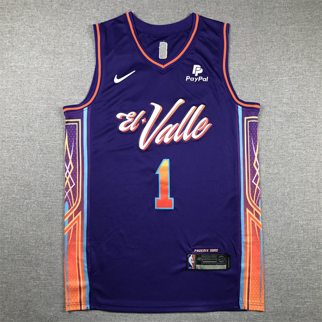 Devin Booker #1 Phoenix Suns Purple City Edition Swingman Embroidered Jersey