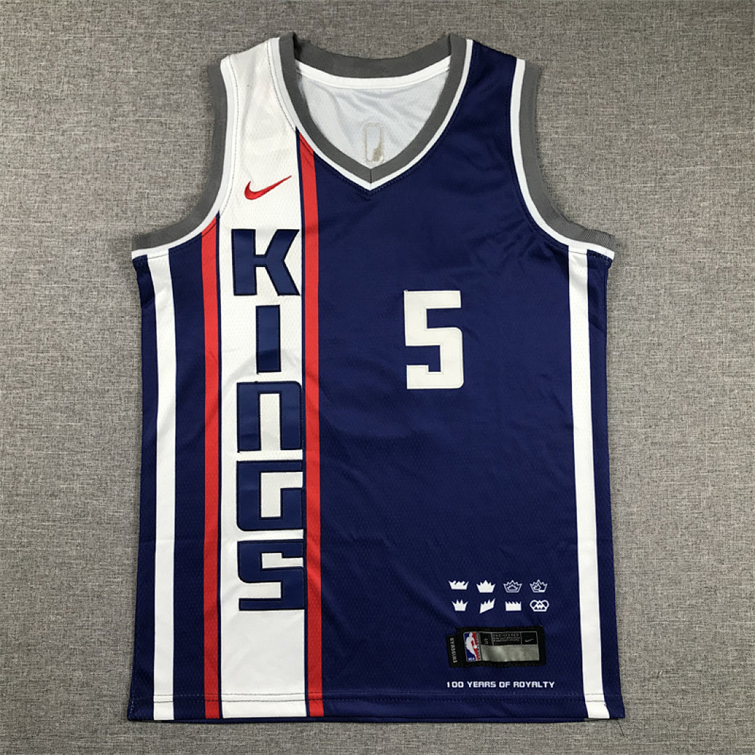 Youth De’Aaron Fox Sacramento Kings #5 City Edition Swingman Embroidered Jersey
