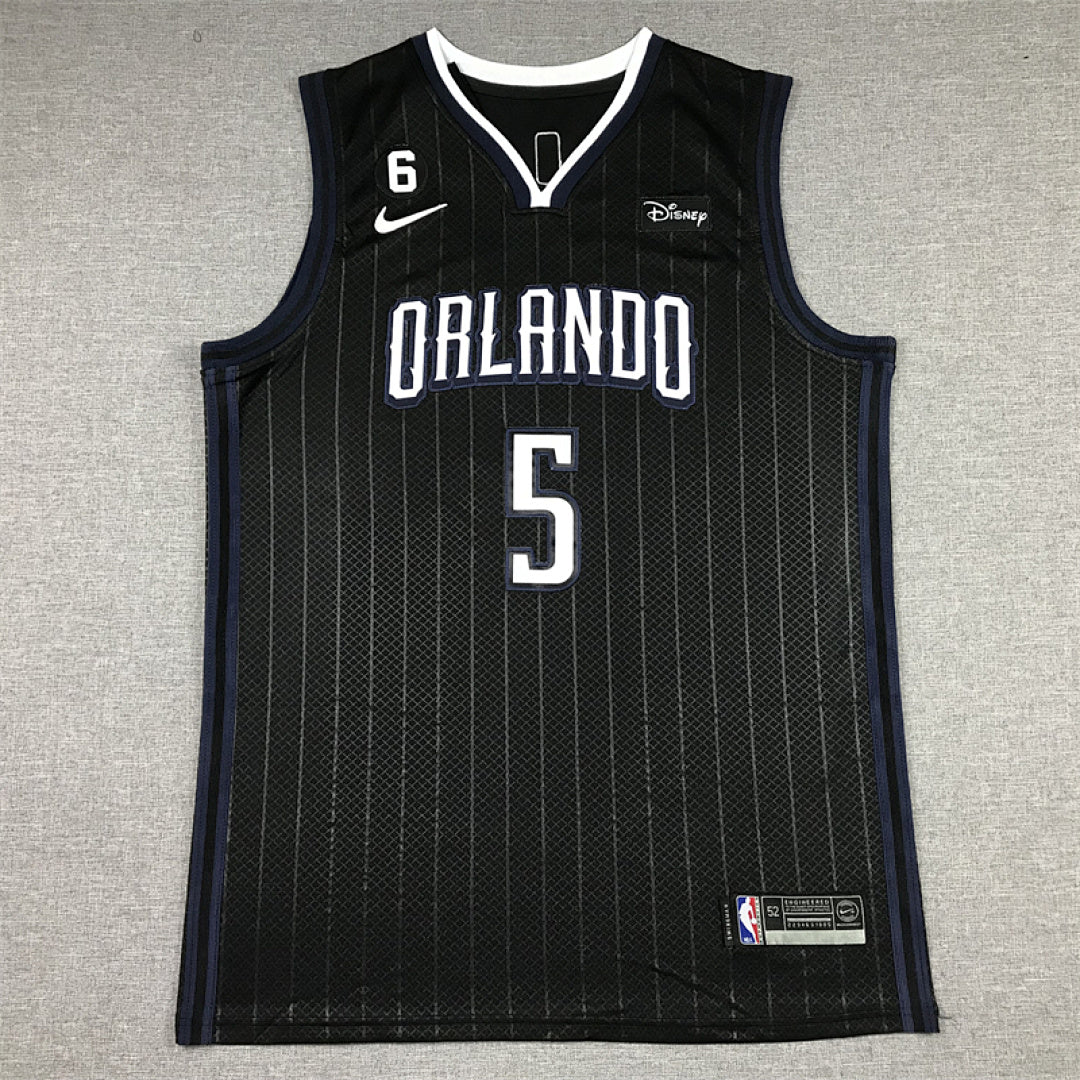 Paolo Banchero#5 Orlando Magic Black City Edition Swingman Embroidered Jersey