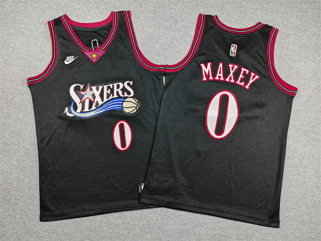 Youth Tyrese Maxey Philadelphia 76ers #0 City Edition Embroidered Jersey