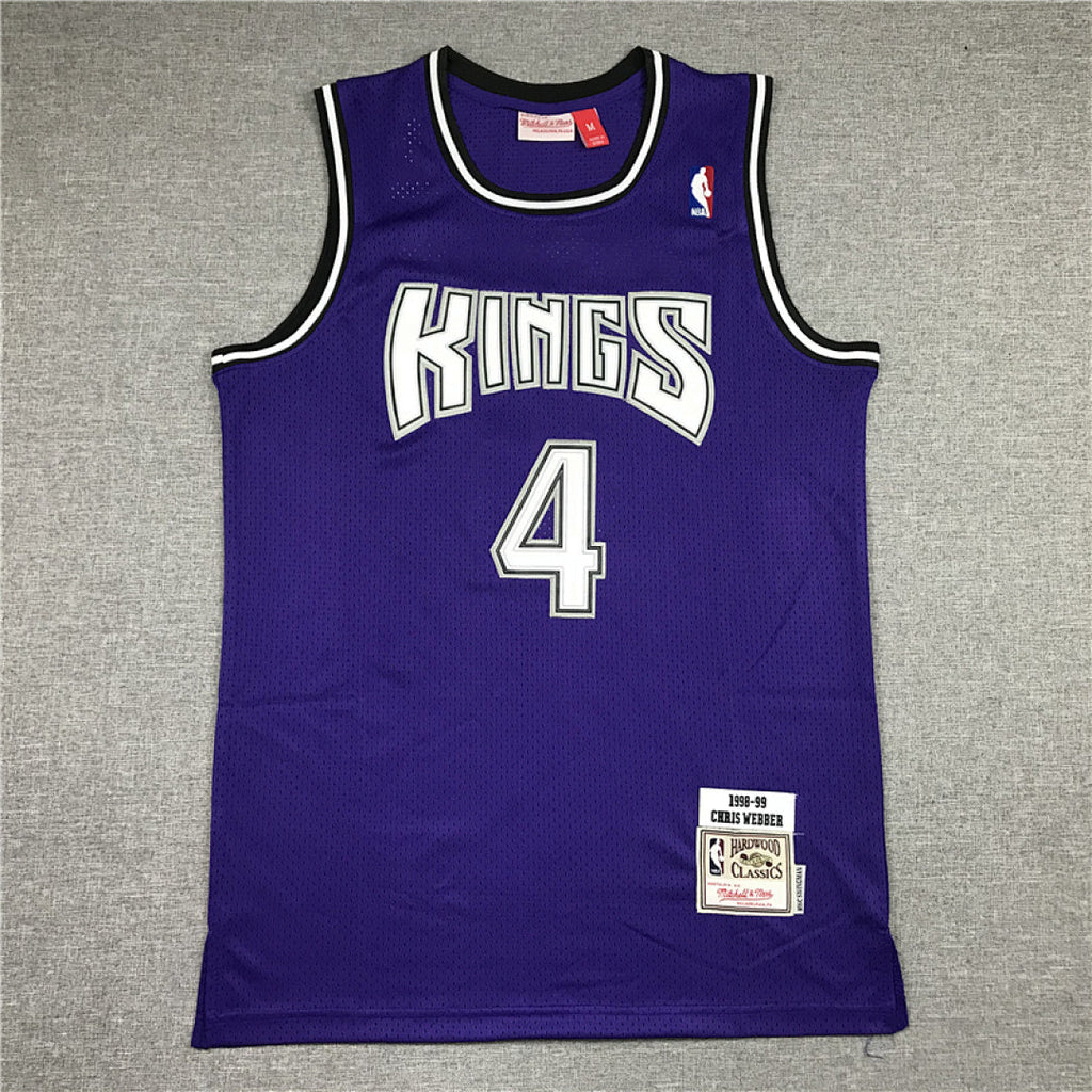 Chris Webber #4 Sacramento Kings 1998-99 Throwback Embroidered Jersey