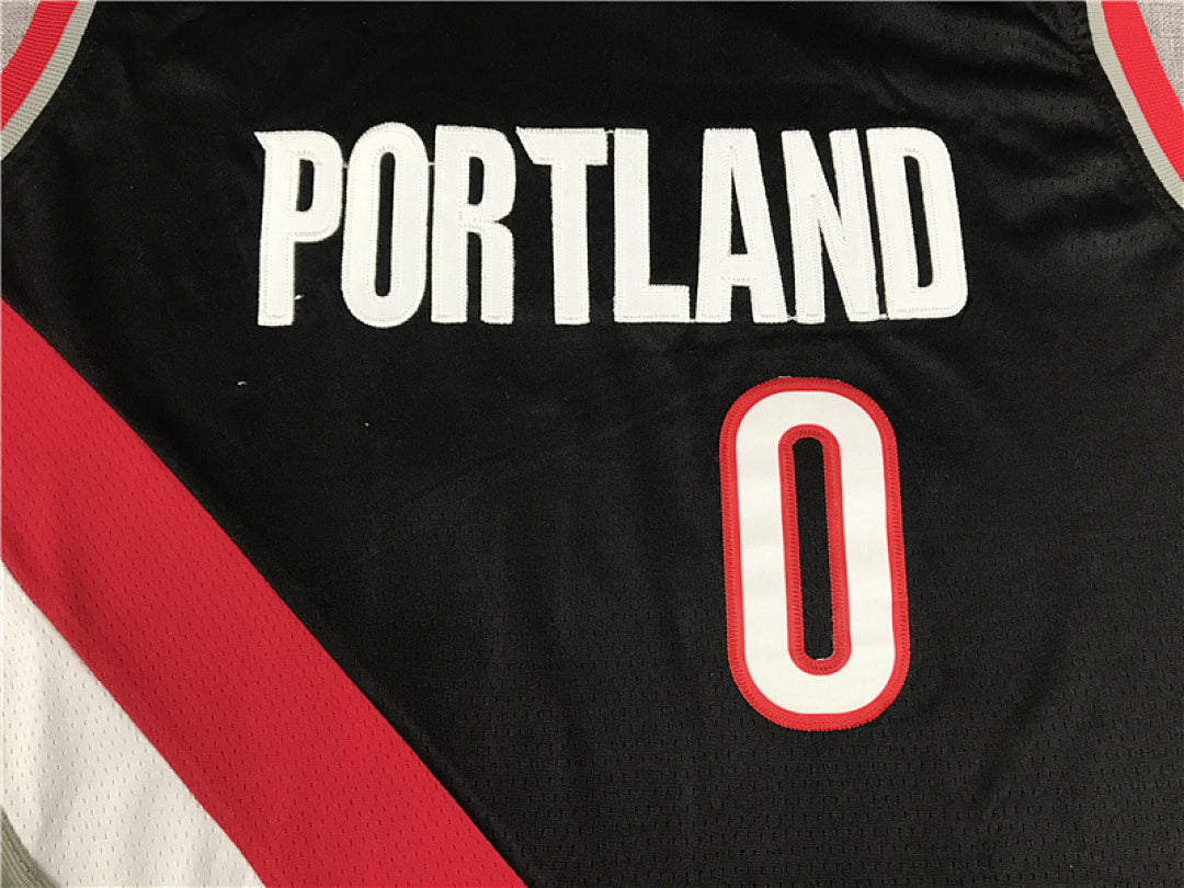 Damian Lillard #0 Portland Trail Blazers Black City Edition Swingman Embroidered Jersey